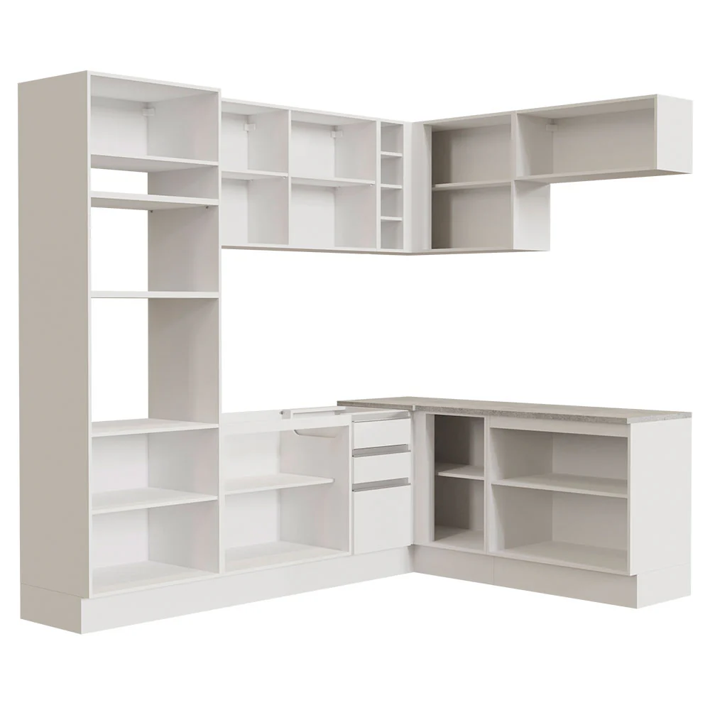 Armário de Cozinha Completa de Canto 419cm Branco Glamy Madesa 01 - Image 11