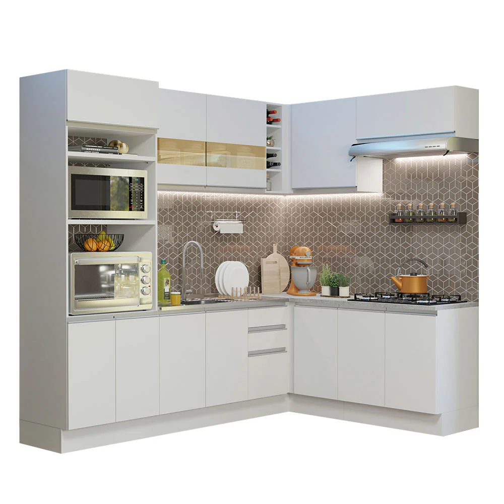 Armário de Cozinha Completa de Canto 419cm Branco Glamy Madesa 01 - Image 2