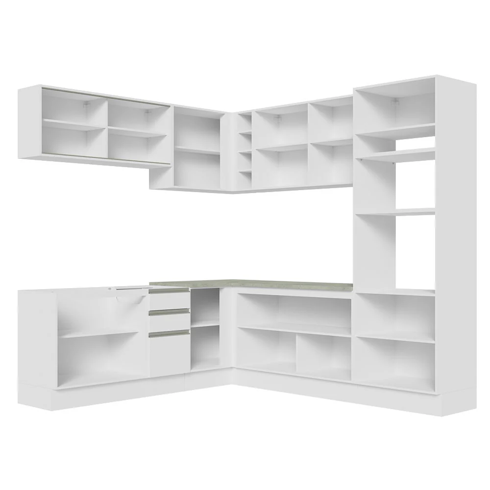 Armário de Cozinha Completa de Canto 459cm Branco Glamy Madesa 01 - Image 11