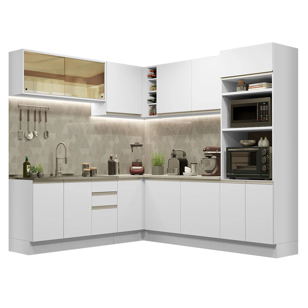 Armário de Cozinha Completa de Canto 459cm Branco Glamy Madesa 01 - Image 2