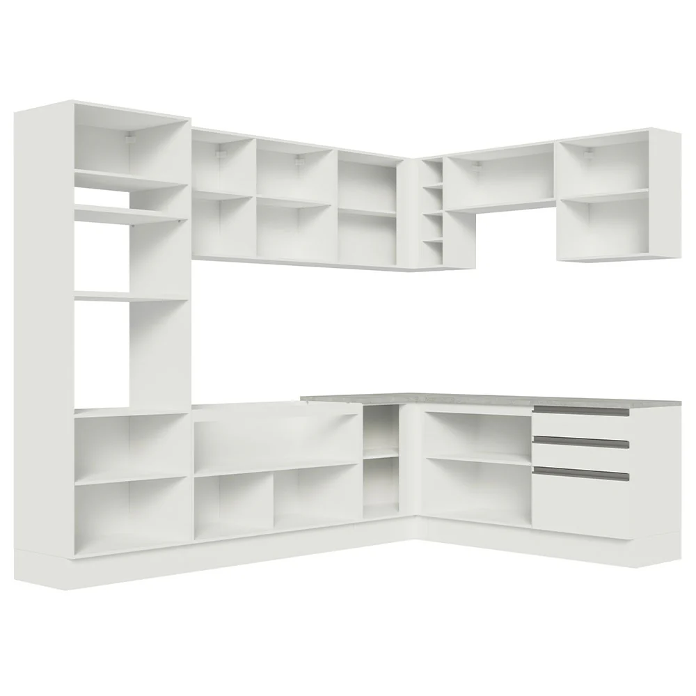 Armário de Cozinha Completa de Canto 479cm Branco Glamy Madesa 01 - Image 11