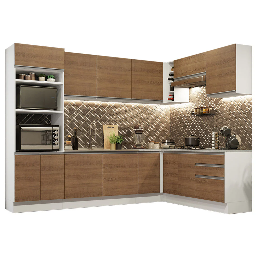 Armário de Cozinha Completa de Canto 479cm Branco Rustic Glamy Madesa 01 - Image 2