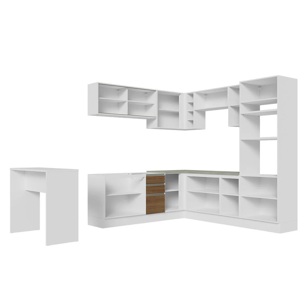 Armário de Cozinha Completa de Canto 504cm Branco/Rustic Glamy Madesa 01 - Image 12