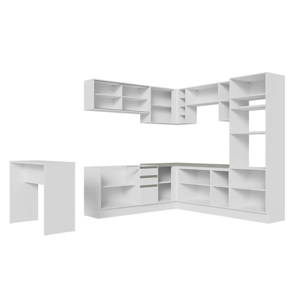 Armário de Cozinha Completa de Canto 504cm Branco Glamy Madesa 01 - Image 11
