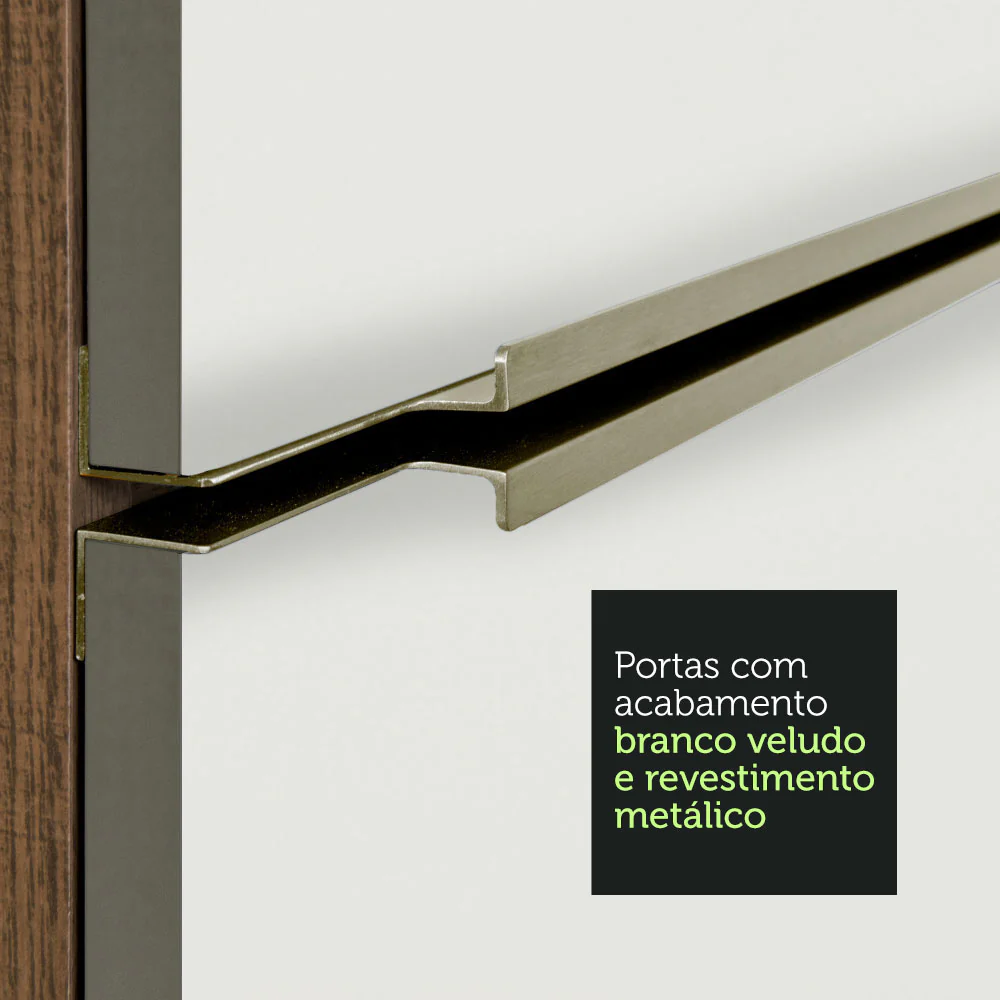 Armário de Cozinha Completa de Canto 546 x 60 cm Rustic/Branco Veludo Lux Madesa 01 - Image 8