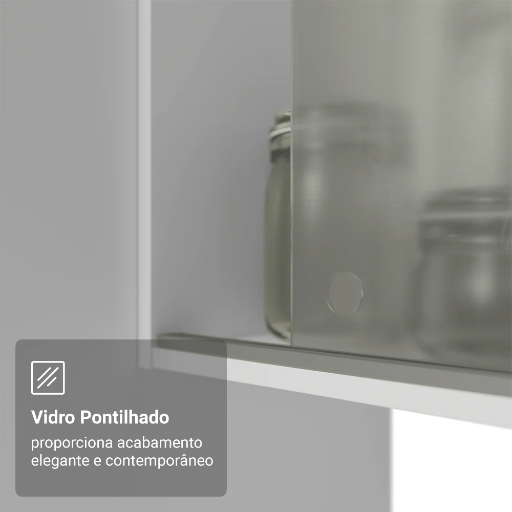 Armário de Cozinha Completa 240cm Branco Topazio Madesa - Image 7