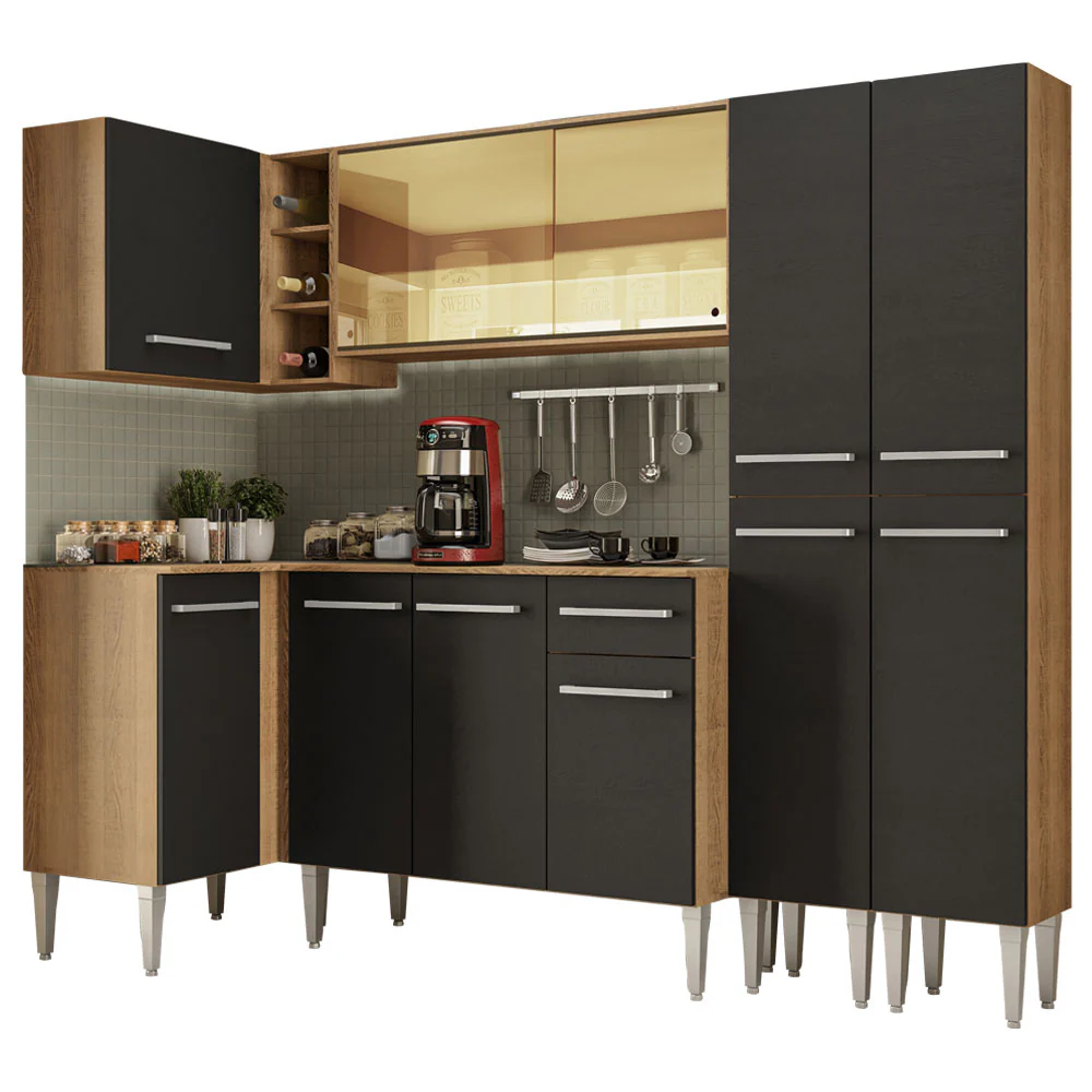 Armário de Cozinha Completa de Canto 293cm Rustic Emilly Line Madesa 06 - Image 2