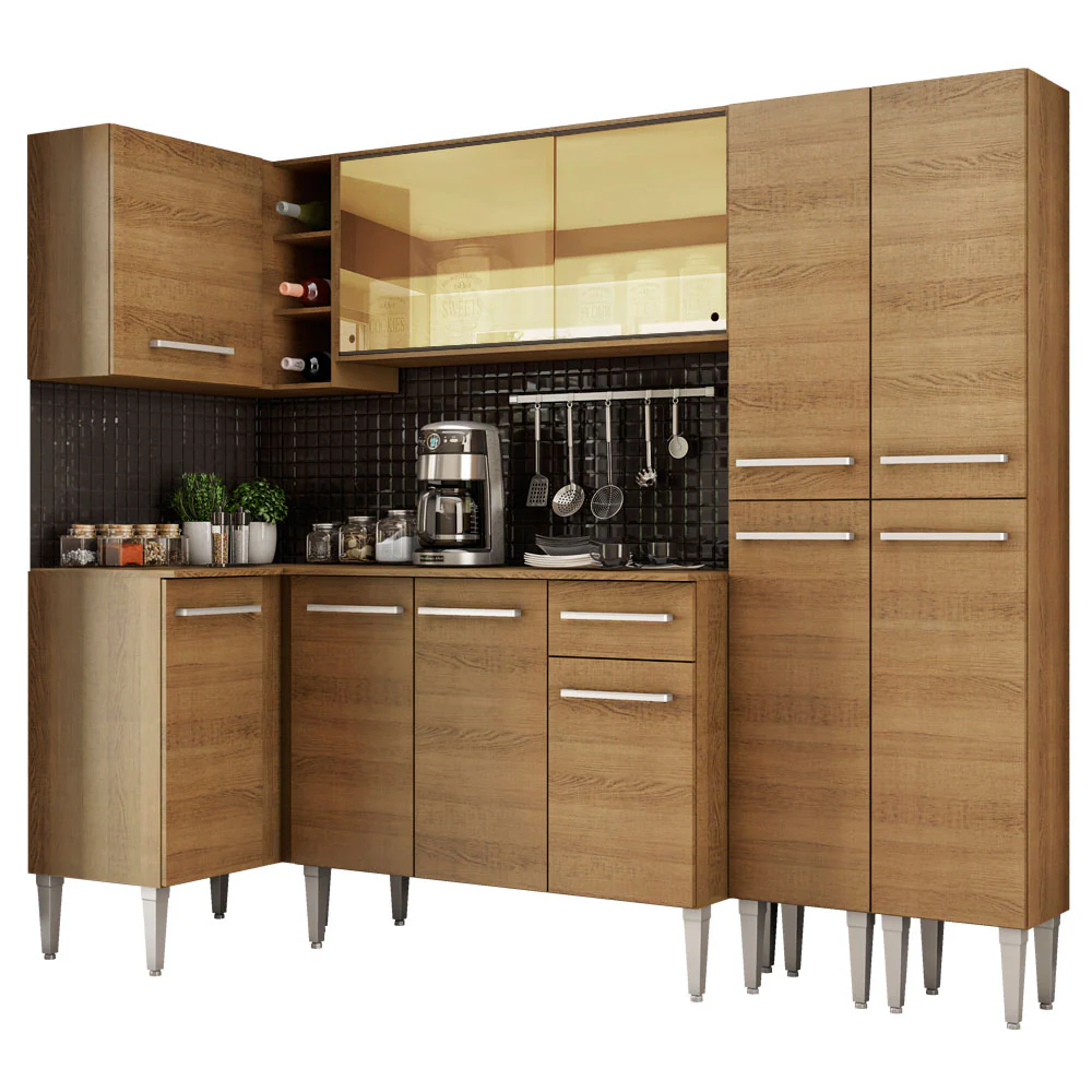 Armário de Cozinha Completa de Canto 293cm Rustic Emilly Line Madesa 06 - Image 2
