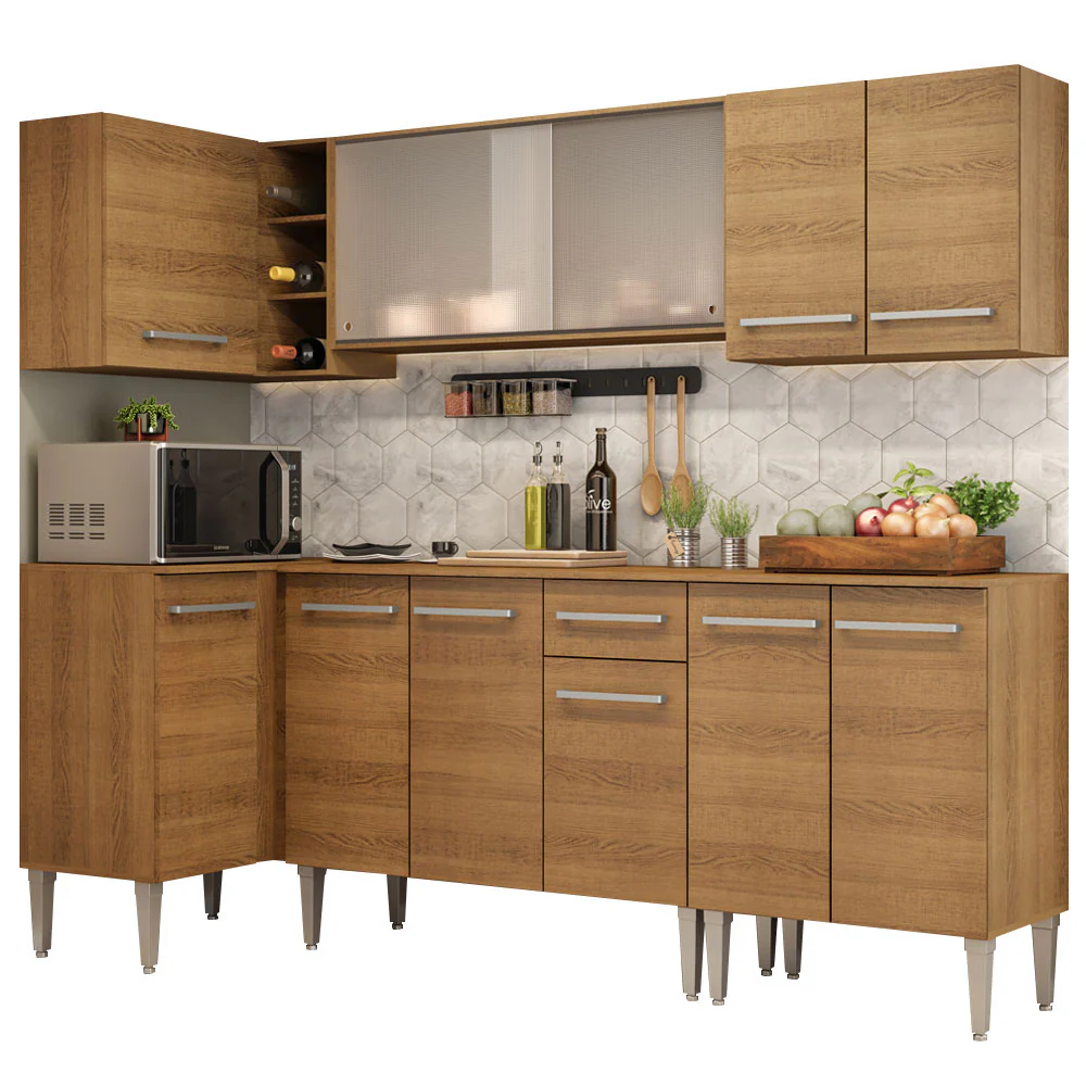 Armário de Cozinha Completa de Canto 293cm Rustic Emilly Point Madesa 03 - Image 2
