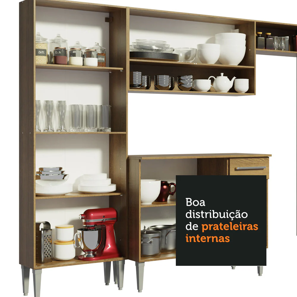 Armário de Cozinha Completa de Canto 293cm Rustic Emilly Point Madesa 03 - Image 8