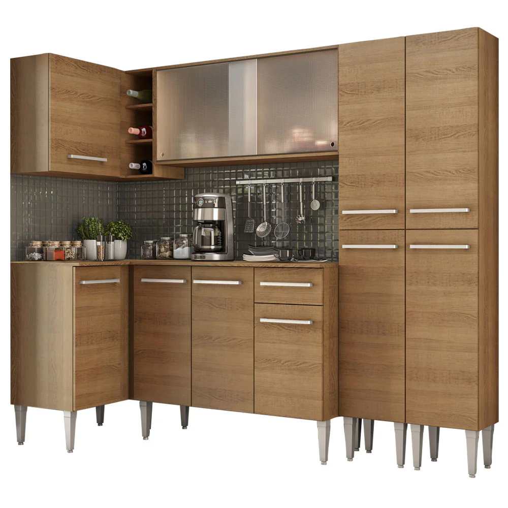 Armário de Cozinha Completa de Canto 293cm Rustic Emilly Self Madesa 05 - Image 2
