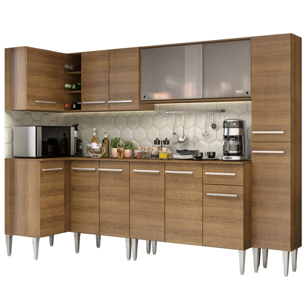 Armário de Cozinha Completa de Canto 325cm Rustic Emilly Space Madesa 03 - Image 2
