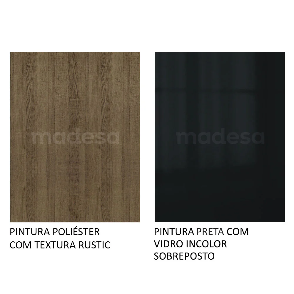 Armário de Cozinha Completa de Canto 526 x 60 cm Rustic/Preto Lux Madesa 01 - Image 10