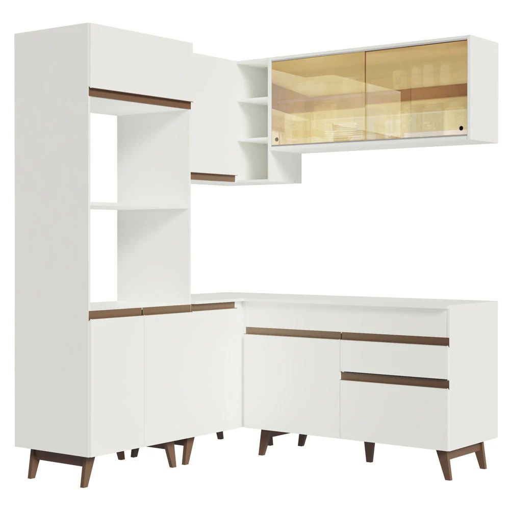 Armário de Cozinha Completa de Canto 332cm Branco Reims Madesa 01 - Image 12