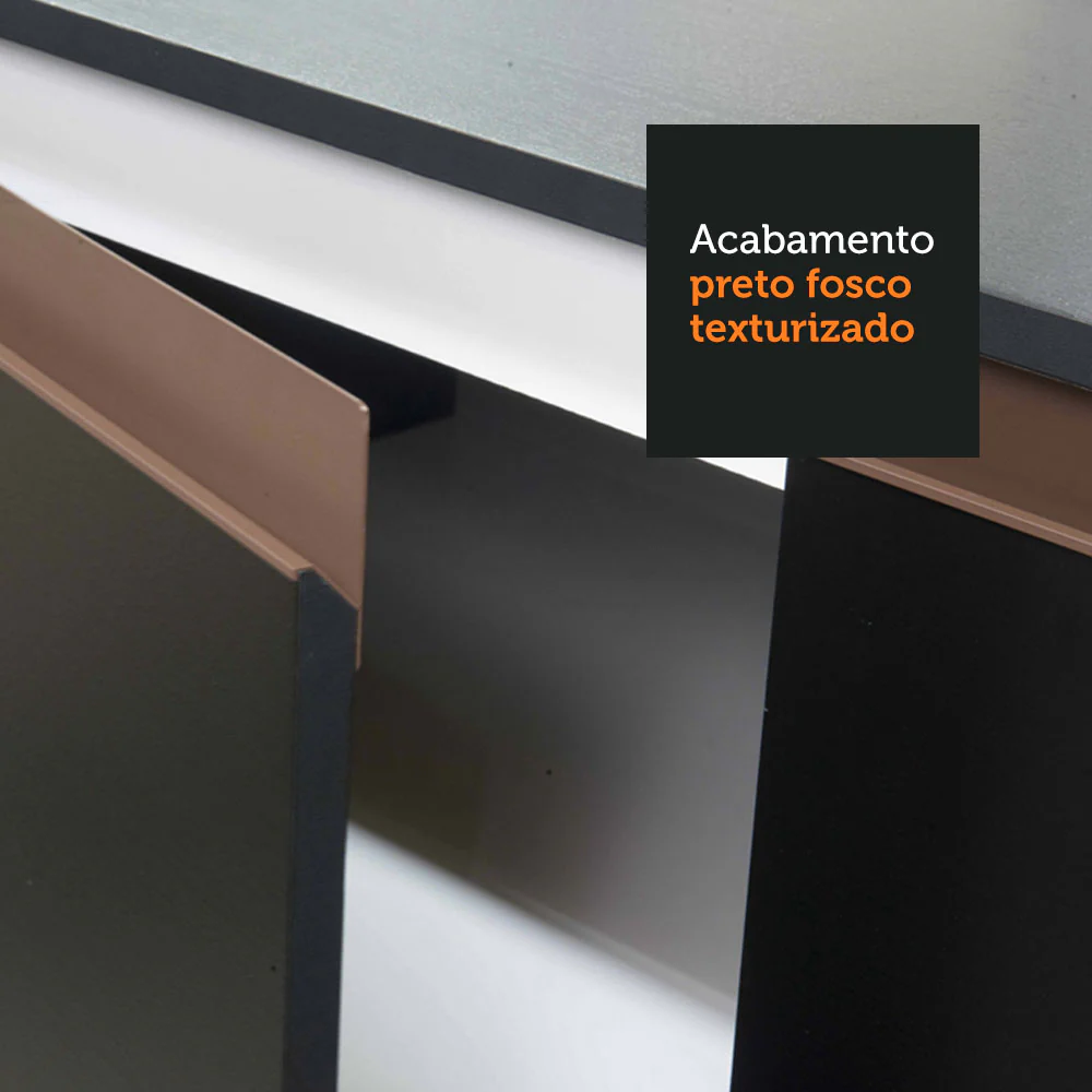 Armário de Cozinha Completa de Canto 332cm Preto Reims Madesa 01 - Image 9