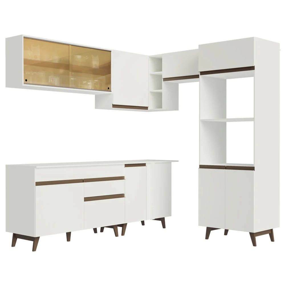 Armário de Cozinha Completa de Canto 402cm Branco Reims Madesa 02 - Image 12