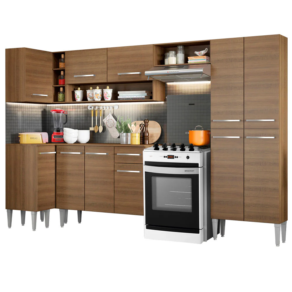 Armário de Cozinha Completa de Canto 353cm Rustic Emilly Sun Madesa 01 - Image 2