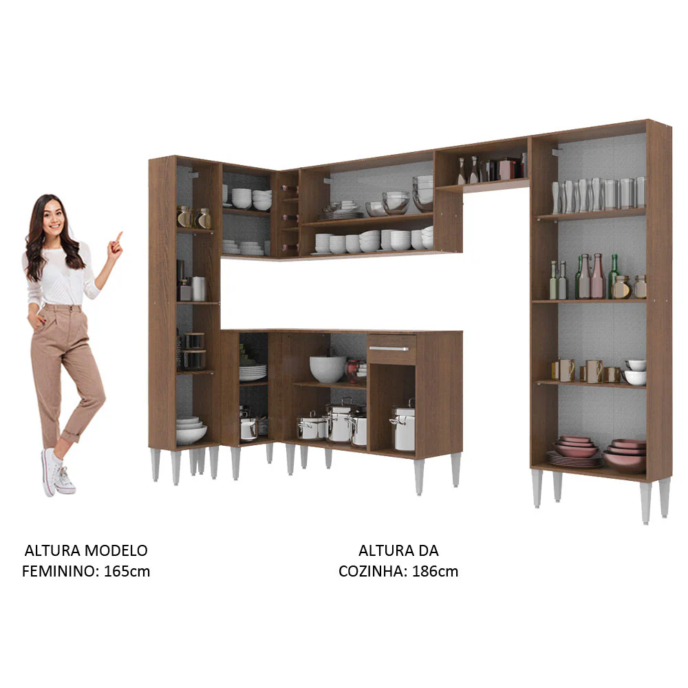 Armário de Cozinha Completa 385cm Rustic Emilly Love Madesa 01 - Image 5