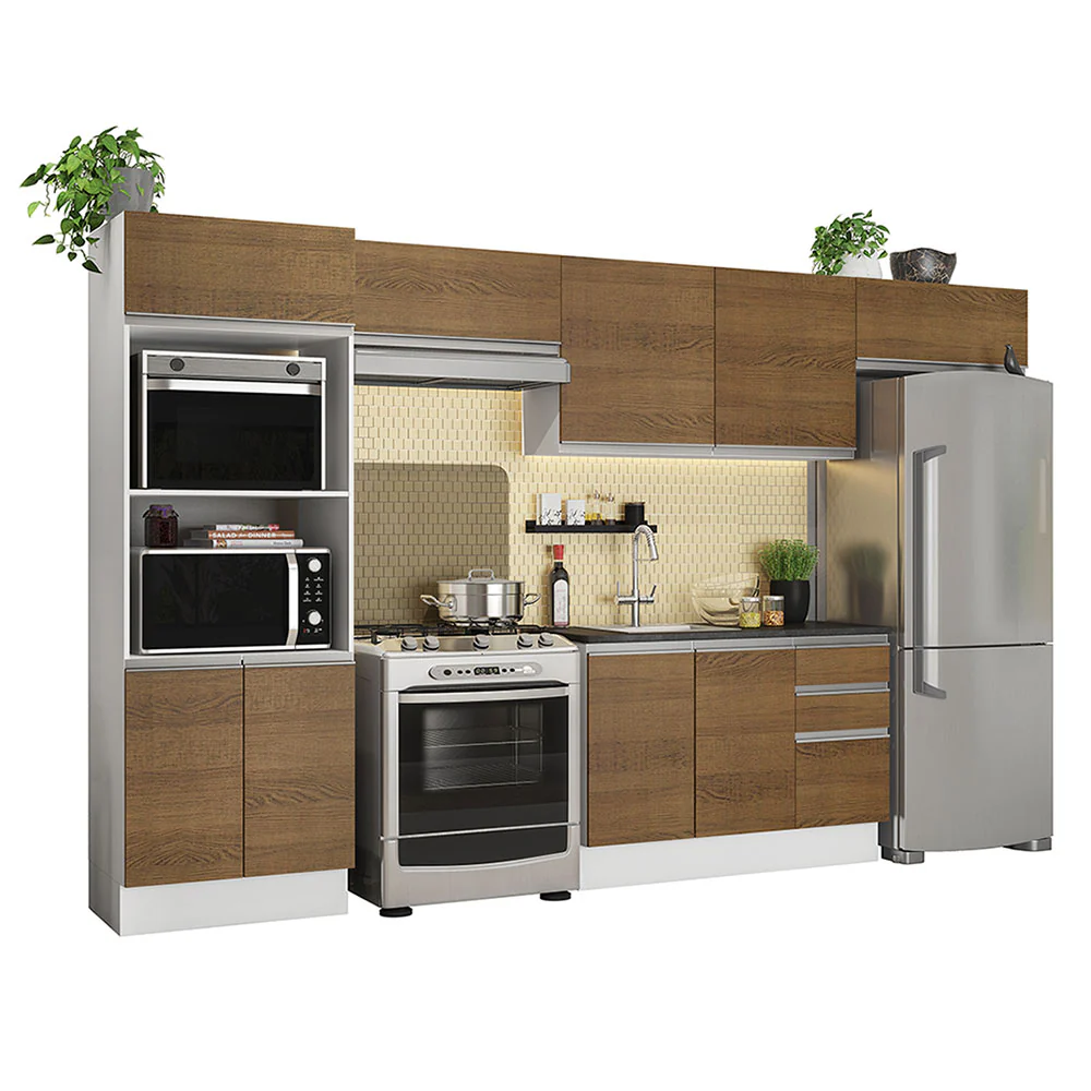 Armário de Cozinha Completa 100% MDF 350cm Rustic/Branco Acordes Madesa 01 - Image 2