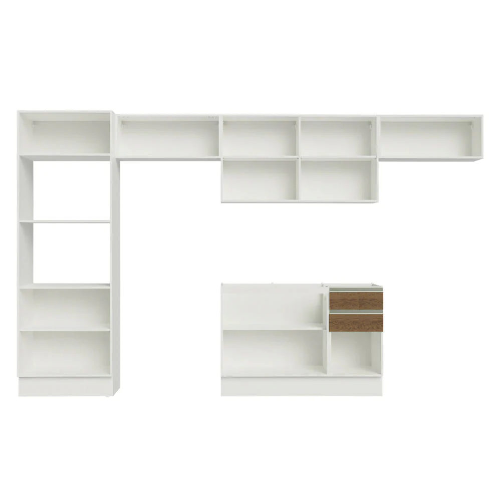 Armário de Cozinha Completa 100% MDF 350cm Rustic/Branco Acordes Madesa 01 - Image 6