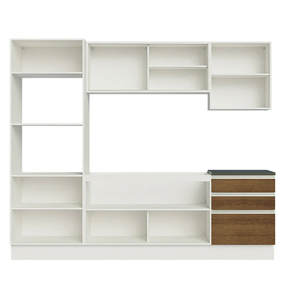 Armário de Cozinha Completa 100% MDF 250cm Branco/Rustic Acordes Madesa 01 - Image 6