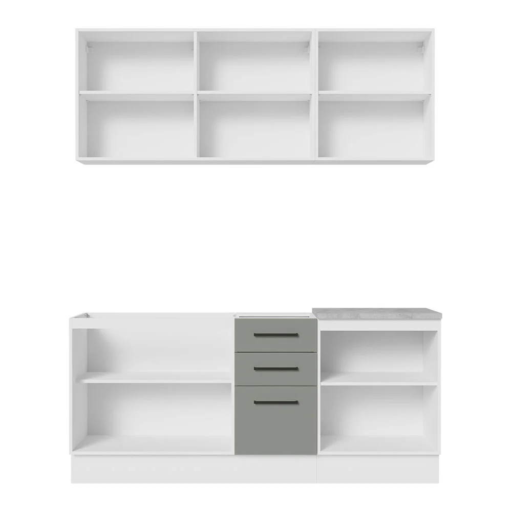 Armário de Cozinha Compacta 180cm Branco Cinza Agata Madesa 01 - Image 11