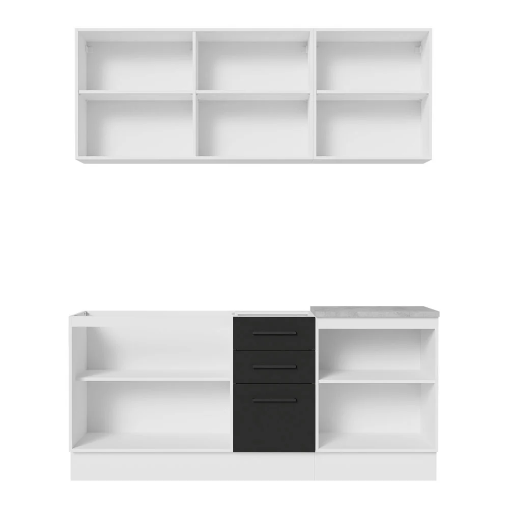 Armário de Cozinha Compacta 180cm Branco Preto Agata Madesa 01 - Image 11