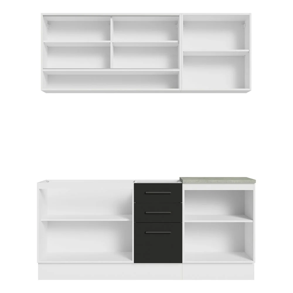 Armário de Cozinha Compacta 180cm Branco Preto Agata Madesa 02 - Image 11