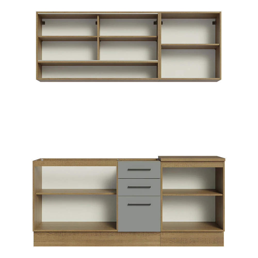 Armário de Cozinha Compacta 180cm Rustic Cinza Agata Madesa 02 - Image 11