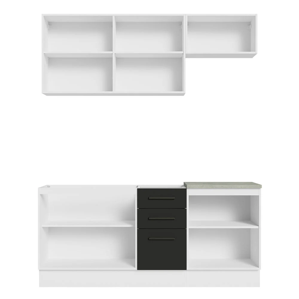 Armário de Cozinha Compacta 180cm Branco Preto Agata Madesa 03 - Image 11