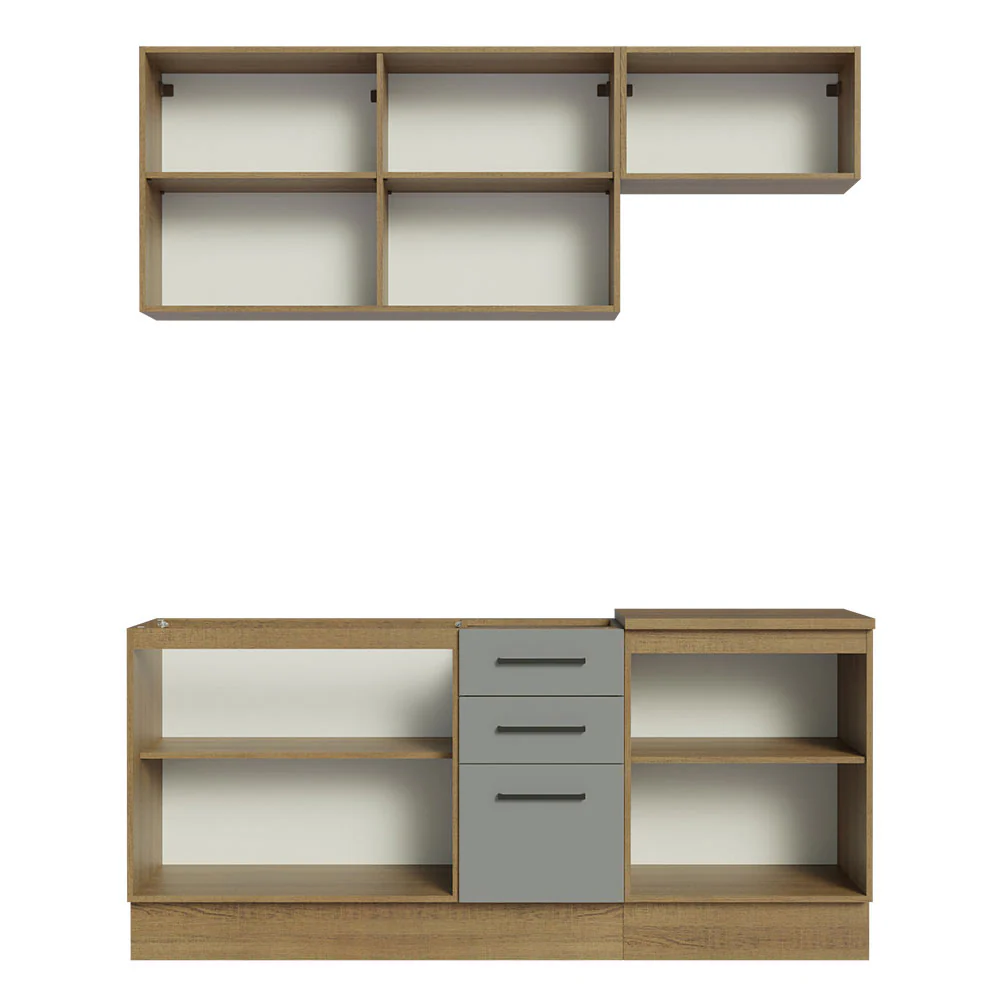 Armário de Cozinha Compacta 180cm Rustic Cinza Agata Madesa 03 - Image 11