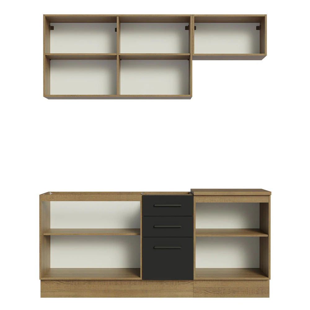 Armário de Cozinha Compacta 180cm Rustic Preto Agata Madesa 03 - Image 10