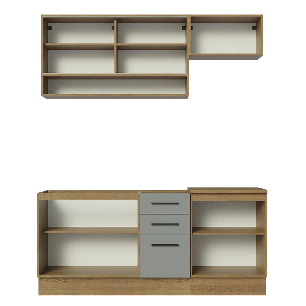 Armário de Cozinha Compacta 180cm Rustic Cinza Agata Madesa 04 - Image 11