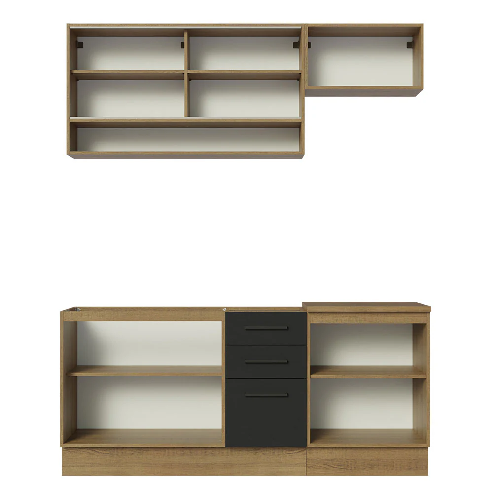 Armário de Cozinha Compacta 180cm Rustic Preto Agata Madesa 04 - Image 11