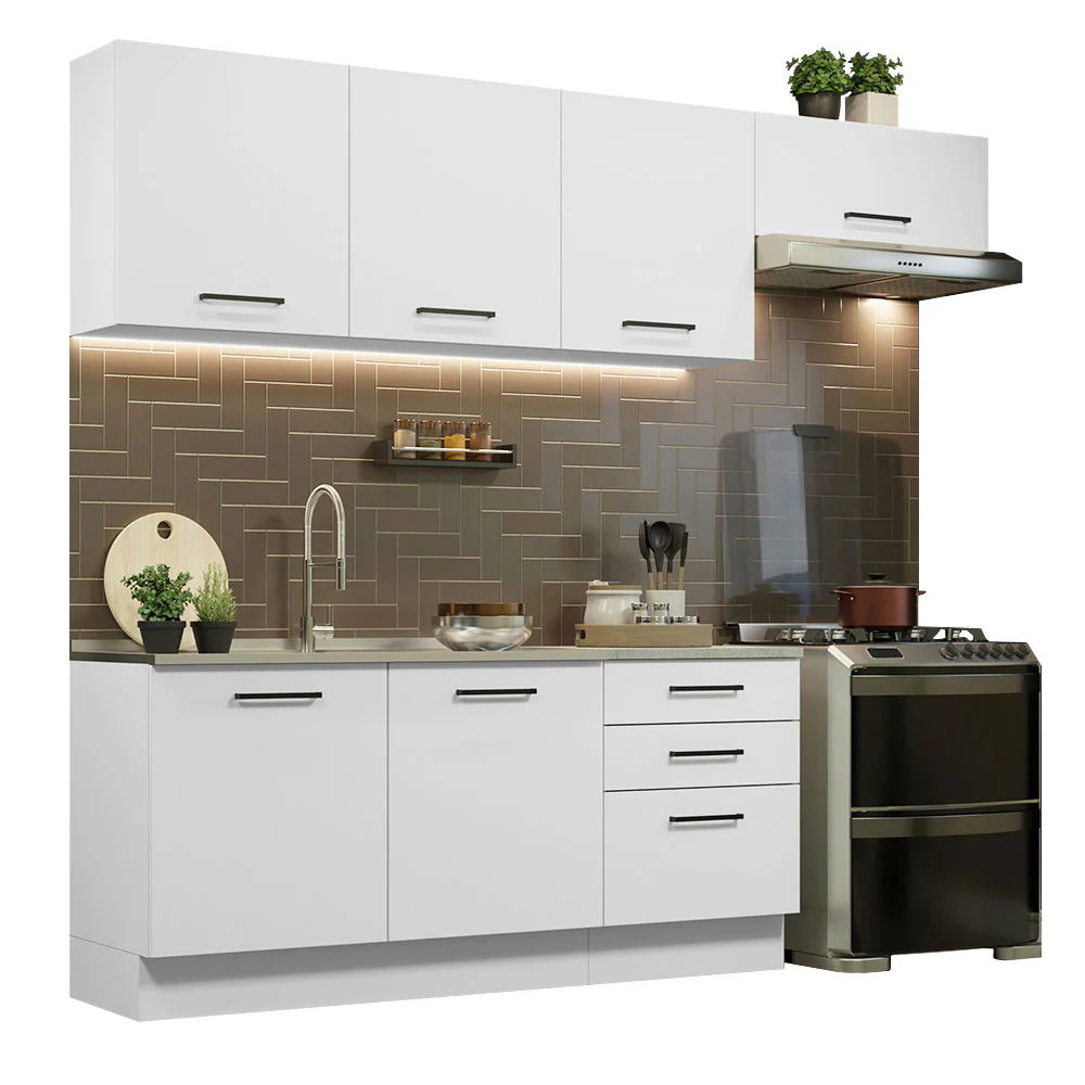 Armário de Cozinha Completa 260cm Branco Agata Madesa 02 - Image 2