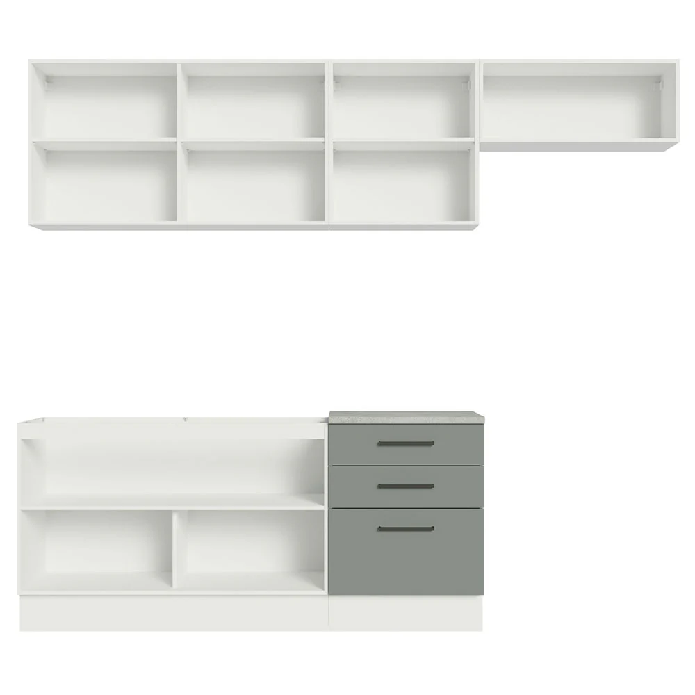 Armário de Cozinha Completa 260cm Branco Cinza Agata Madesa 02 - Image 11