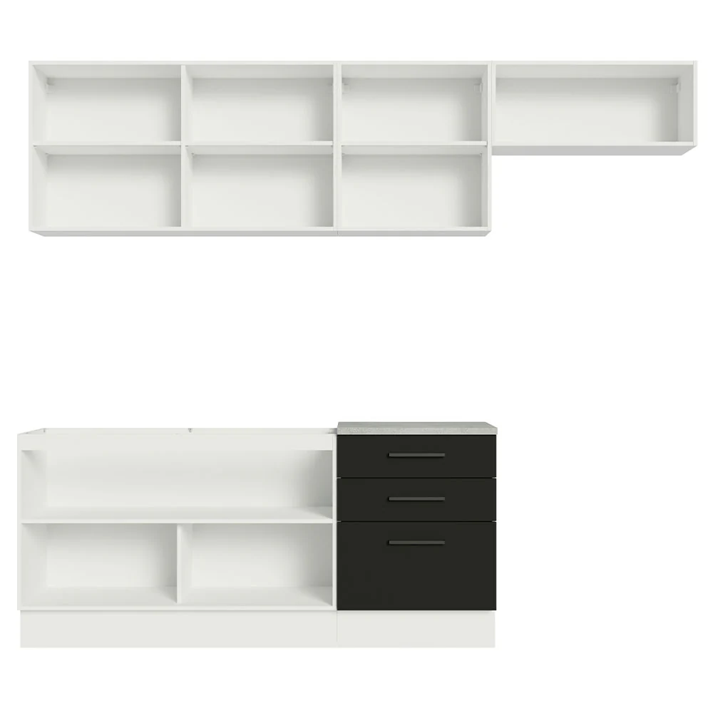 Armário de Cozinha Completa 260cm Branco Preto Agata Madesa 02 - Image 11