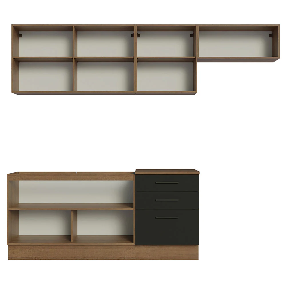 Armário de Cozinha Completa 260cm Rustic Preto Agata Madesa 02 - Image 11