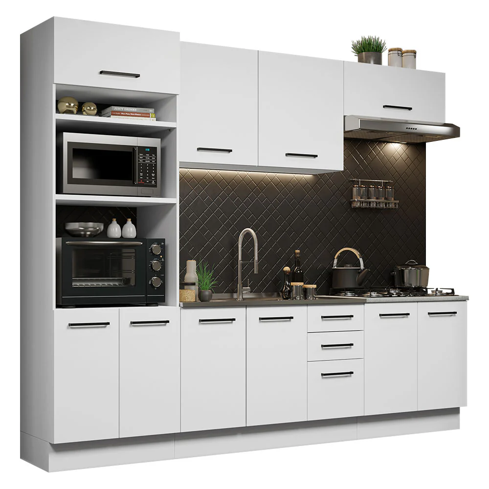 Armário de Cozinha Completa 270cm Branco Agata Madesa 01 - Image 2