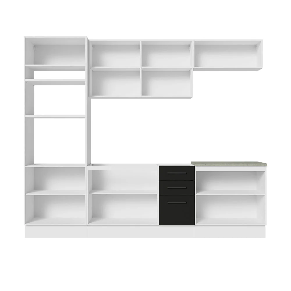 Armário de Cozinha Completa 270cm Branco/Preto Agata Madesa 01 - Image 12