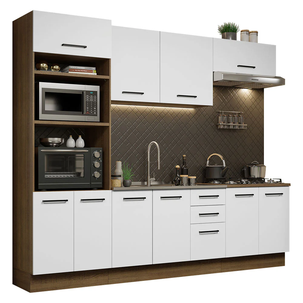 Armário de Cozinha Completa 270cm Rustic/Branco Agata Madesa 01 - Image 2