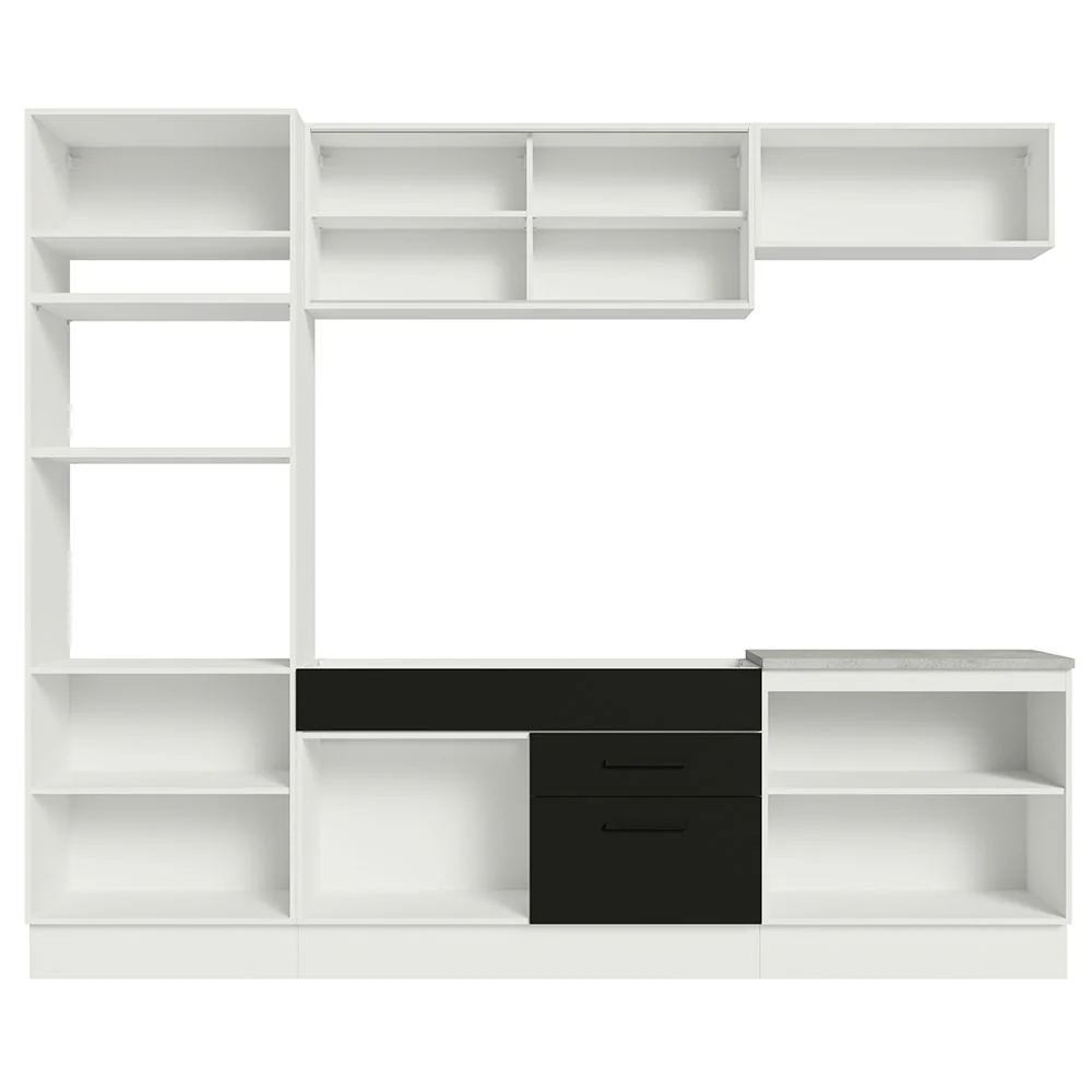 Armário de Cozinha Completa 270cm Branco Preto Agata Madesa 03 - Image 11