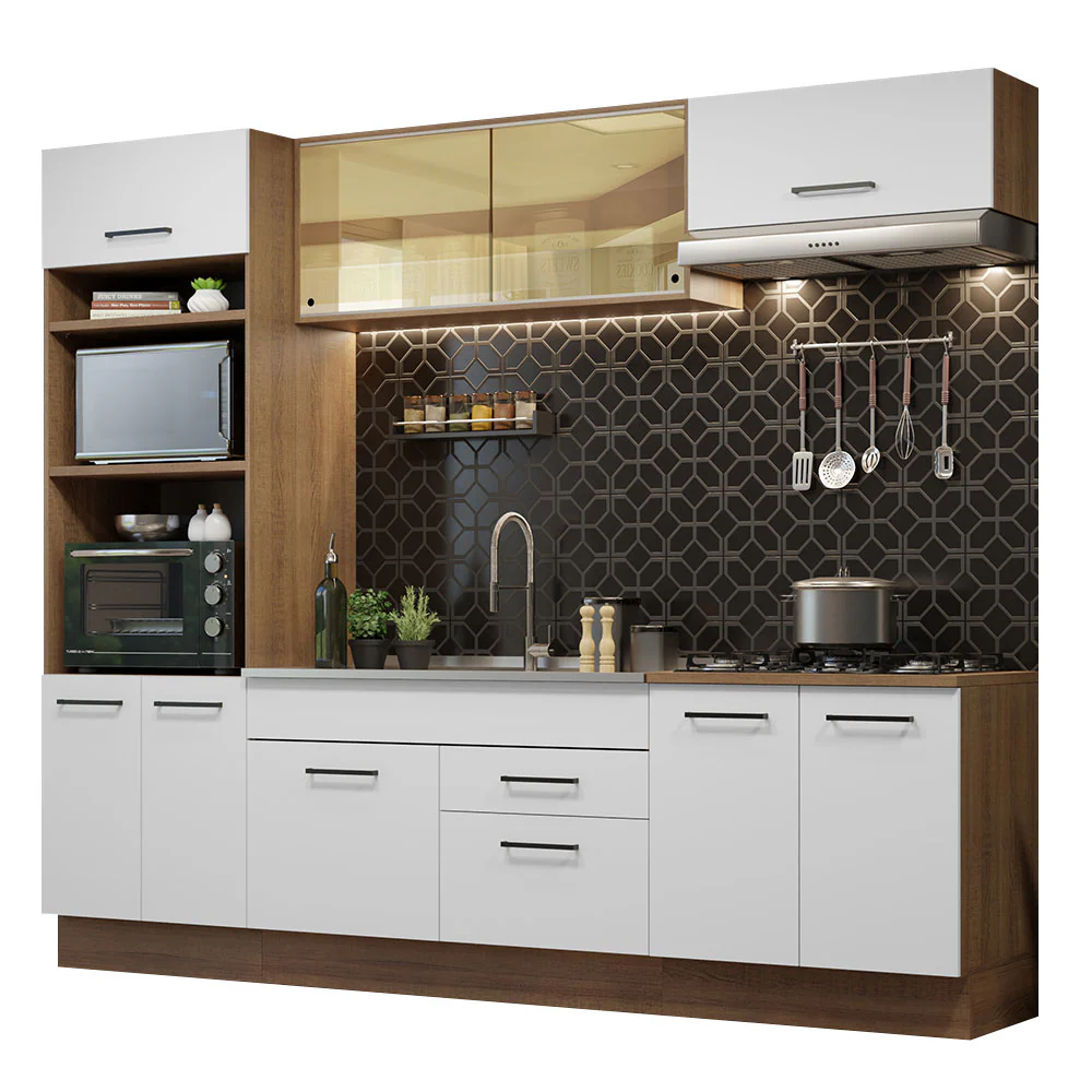 Armário de Cozinha Completa 270cm Rustic Branco Agata Madesa 03 - Image 2
