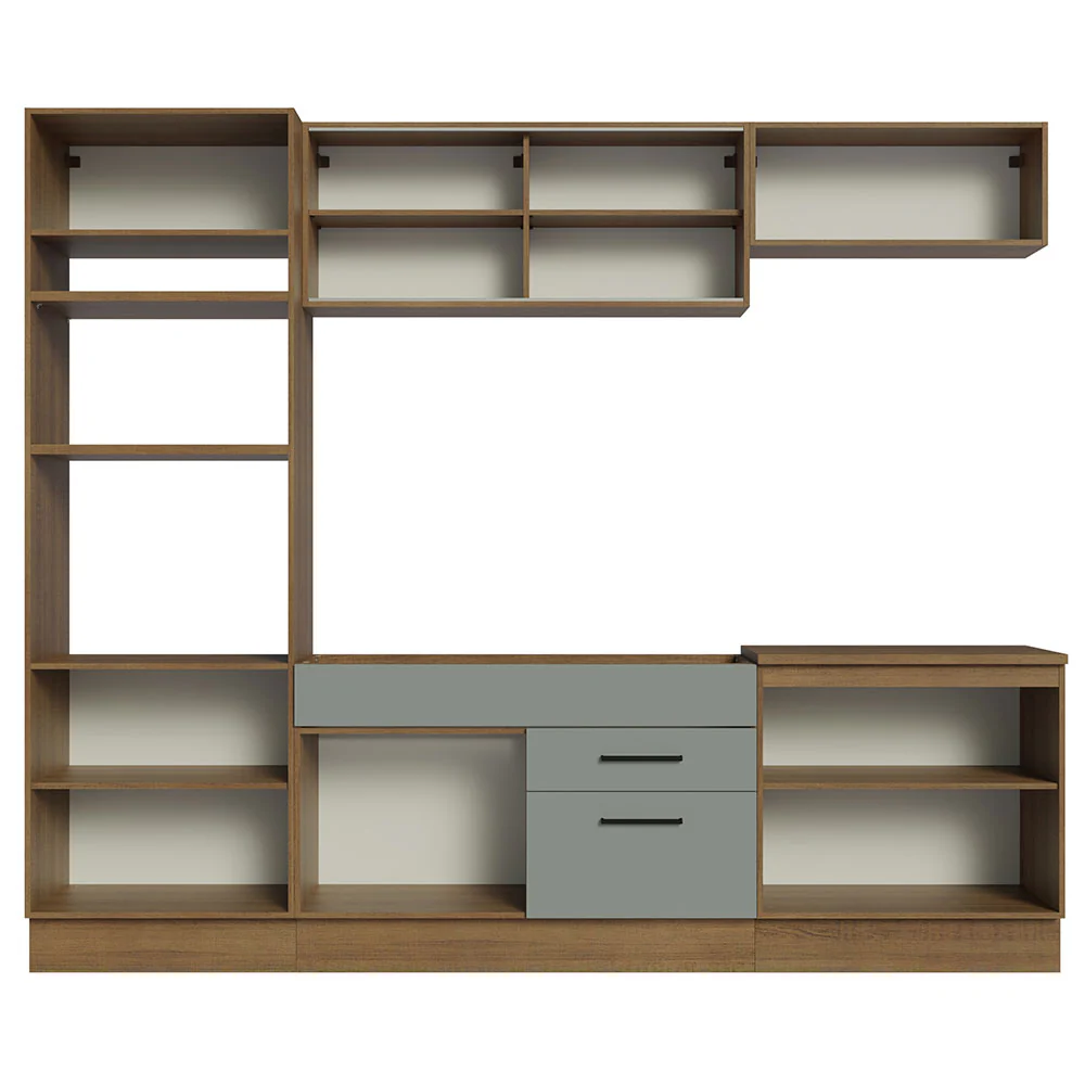 Armário de Cozinha Completa 270cm Rustic Cinza Agata Madesa 03 - Image 11