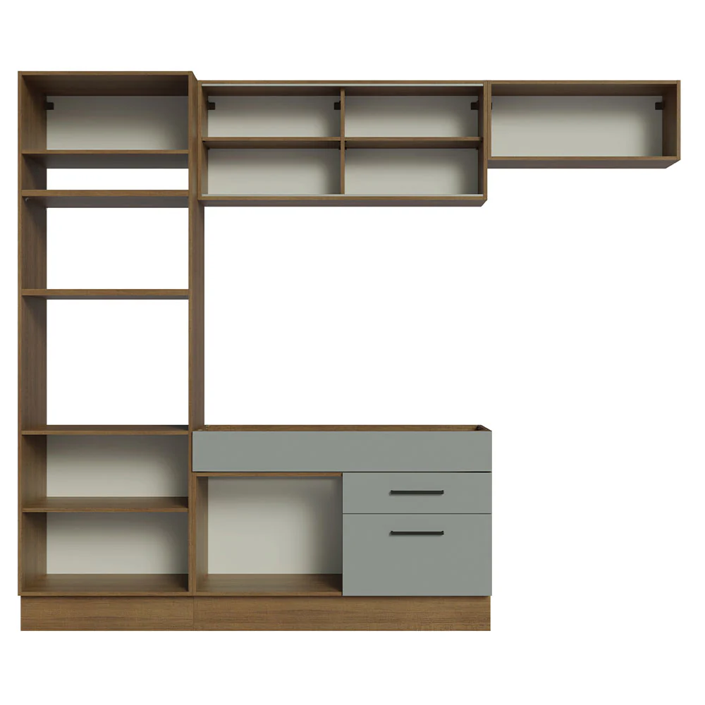Armário de Cozinha Completa 270cm Rustic Cinza Agata Madesa 04 - Image 11