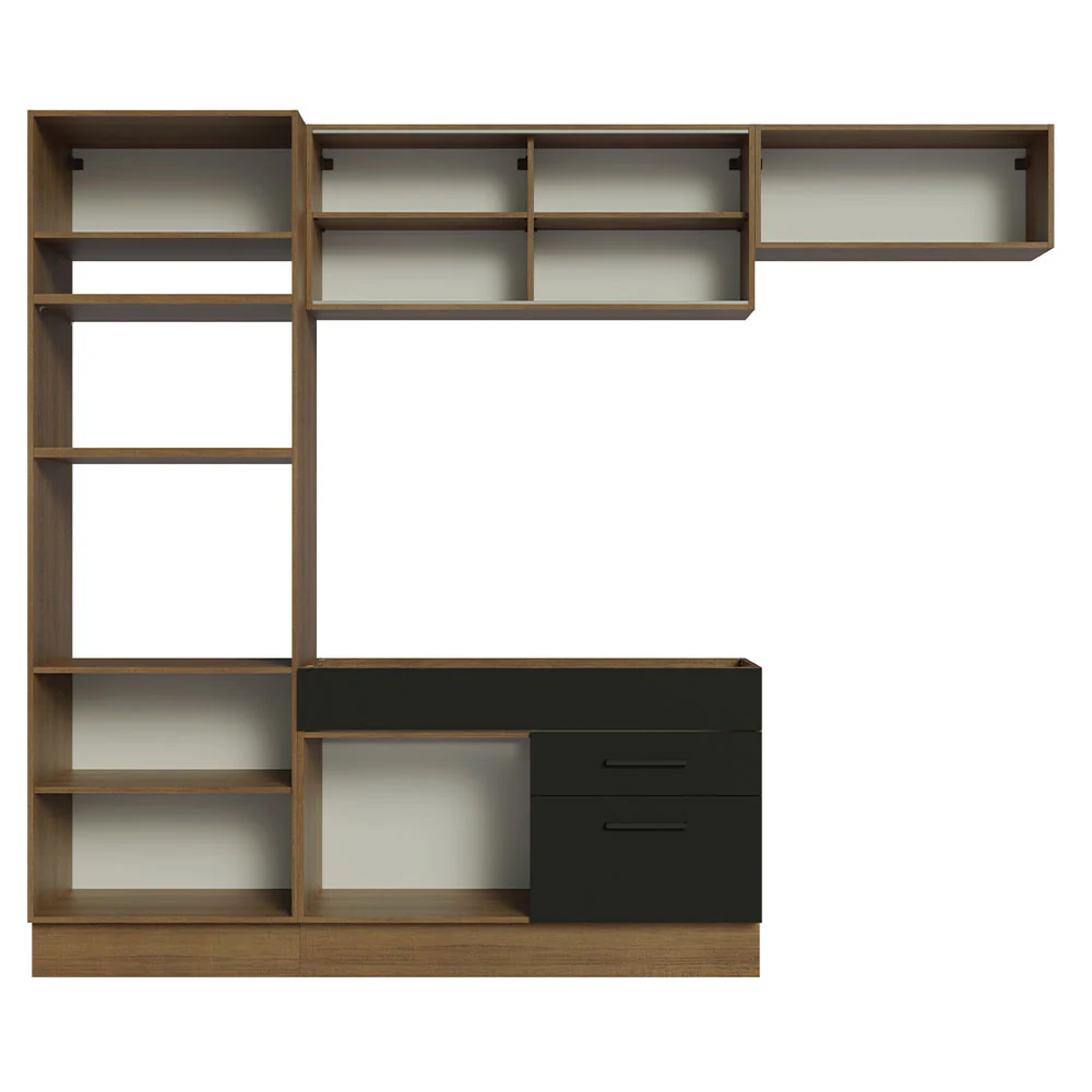 Armário de Cozinha Completa 270cm Rustic Preto Agata Madesa 04 - Image 11