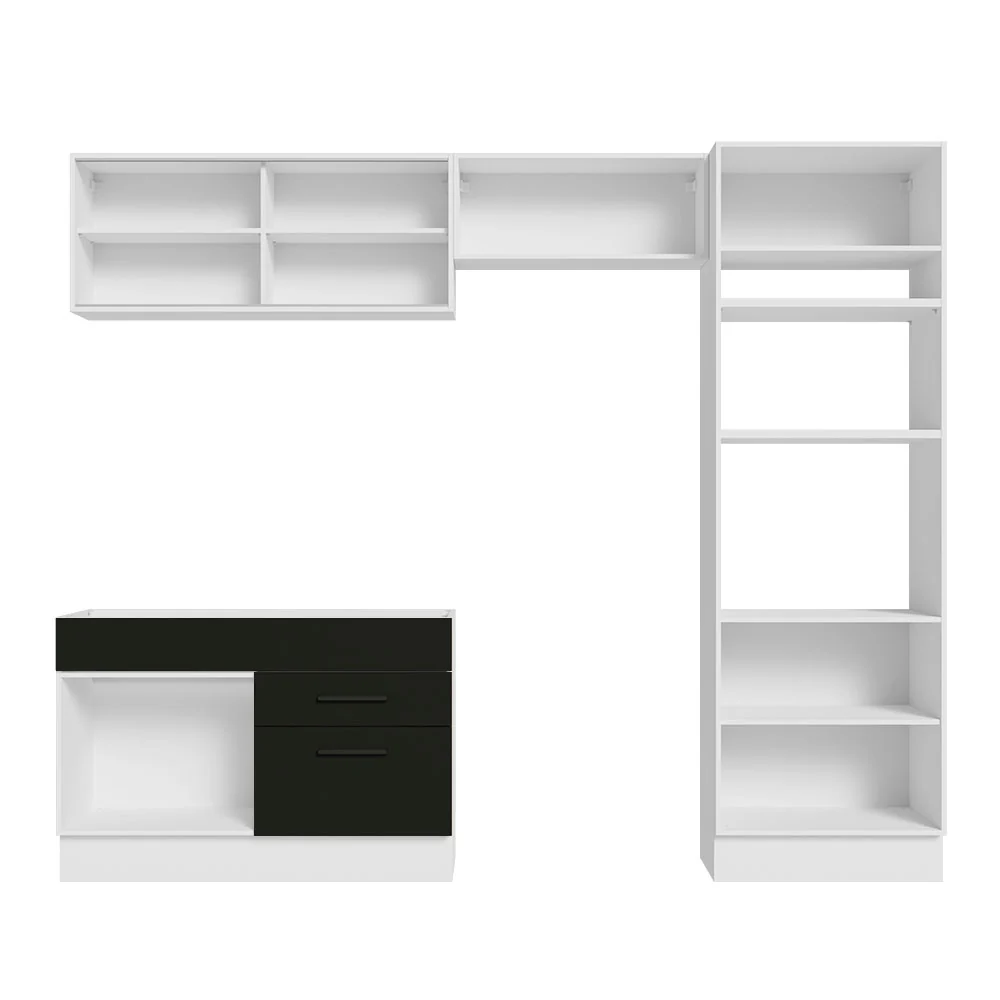 Armário de Cozinha Completa 270cm Branco/Preto Agata Madesa 05 - Image 12
