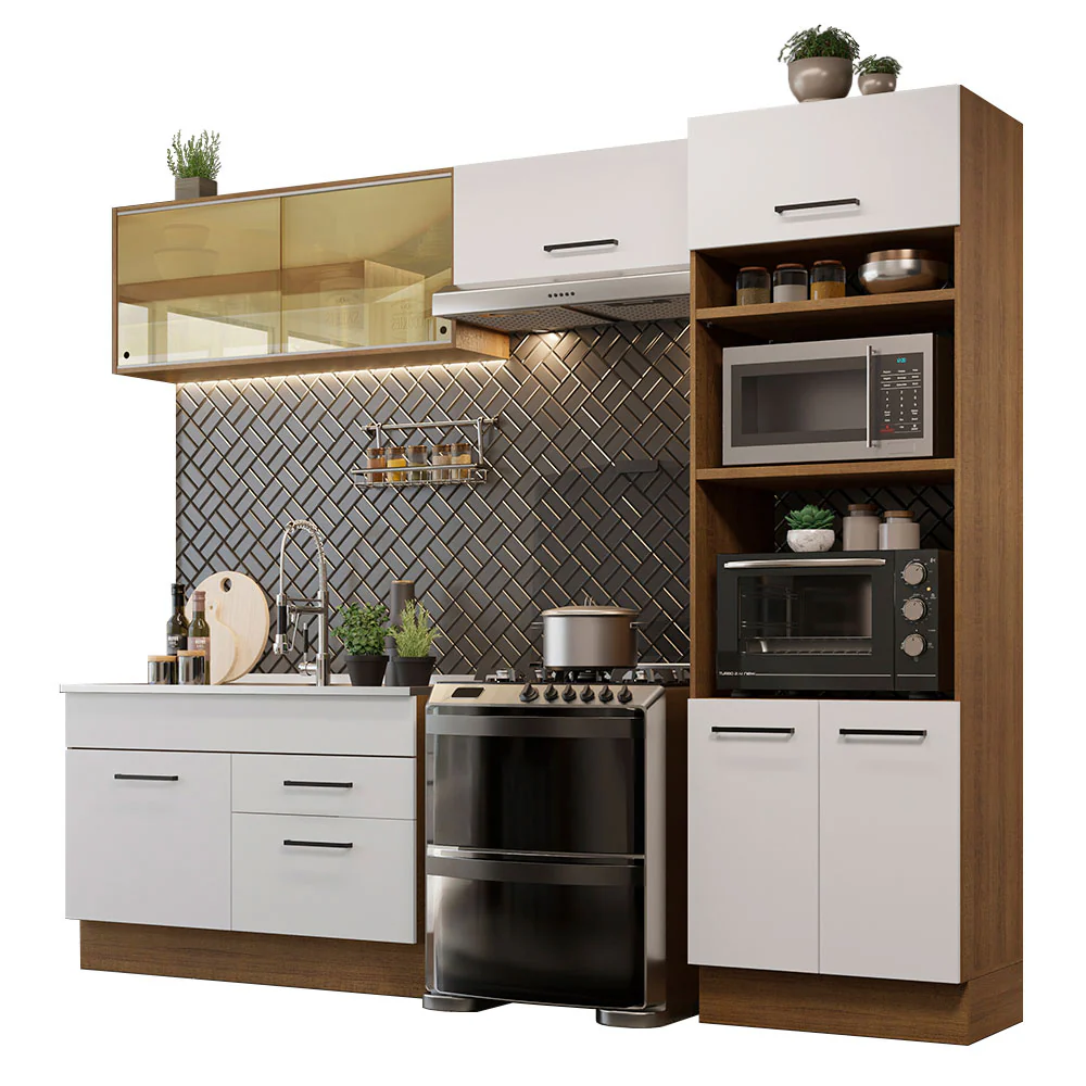 Armário de Cozinha Completa 270cm Rustic/Branco Agata Madesa 05 - Image 2