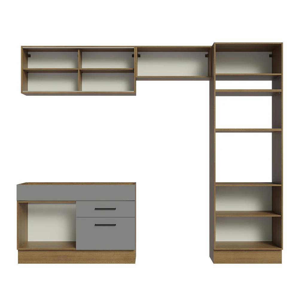 Armário de Cozinha Completa 270cm Rustic/Cinza Agata Madesa 05 - Image 12