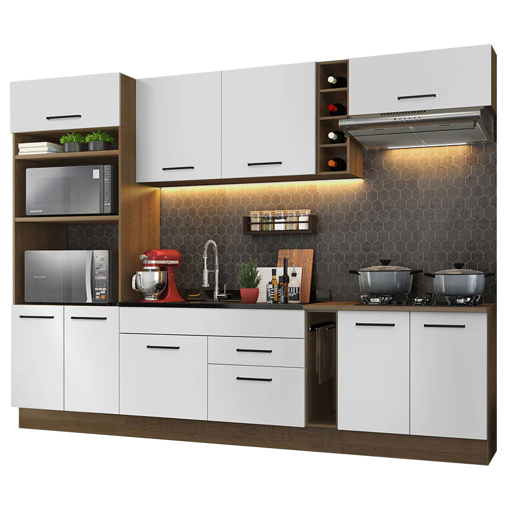 Armário de Cozinha Completa 290cm Rustic/Branco Agata Madesa 01 - Image 2